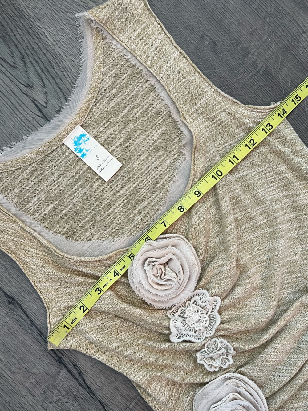 Anthropologie Floral Appliqué Tank Top - Picture 4 of 9
